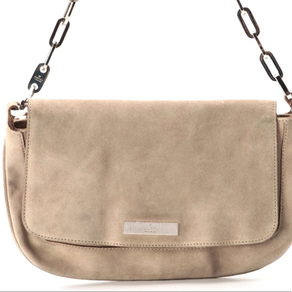 Gucci Suede Flap Front Shoulder Bag with Dustbag! - Picture 3 of 14